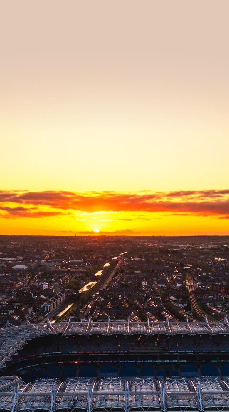 Croke Park from the air at sunset